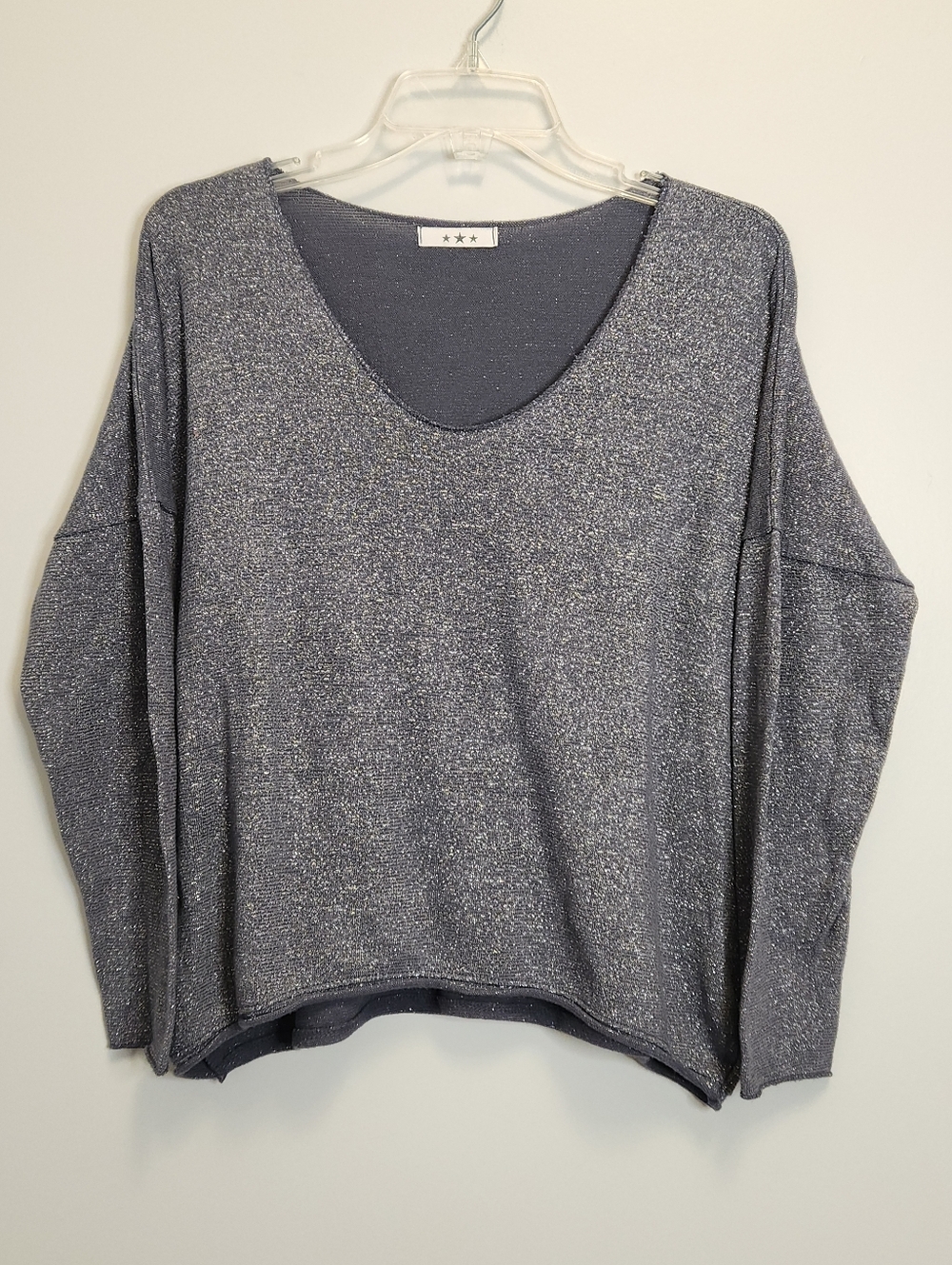 Made In Italy Three Stars 100% Cotton Sparkle Top